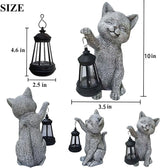 Cat Garden Outdoor Statues: Outside Decor with Lanterns for Yard Art Lawn Ornaments Porch Patio Balcony Home House - Birthday Gifts for Grandma Mom Women (cat2)