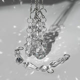 24pcs Crystal Sun Catcher, 38mm+15mm Hanging Clear Teardrops Crystals Chandelier Parts Prisms Pendants with Hook for Windows Lamps and Lanterns Party Decorations Home Decor (Clear Eardrop & Icicle)