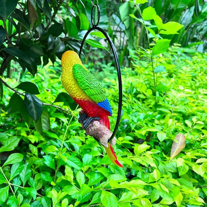 Lifelike Hanging Parrot Statues, Tiki Bar Parrot, Realistic Bird Garden Ornaments Outdoor Figurines, Polyresin, Full Color