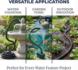 Corrugated Pond Tubing - Flexible, Kinkproof, Reinforced PVC Hose for Water Gardens, Pumps, Waterfalls & Aquaculture (10 Feet Black, 3/4 Inch)