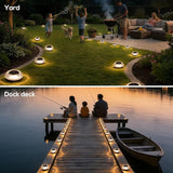 Solar Ground Lights Outdoor 12PK - IP67 Waterproof Solar Pathway Lights, Garden Lights Solar Powered, Outdoor Solar Lights for Yard, Landscape Lighting for Patio Driveway Backyard Decor(Warm White)