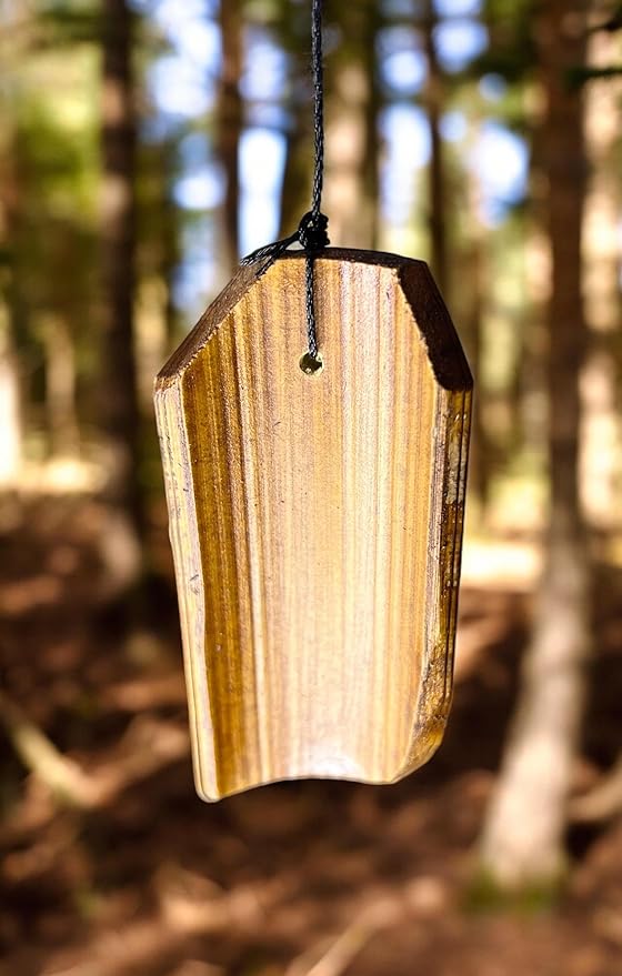 Big Eyed Owl Carved Wood and Bamboo Windchime – Distressed White Finish Hanging Outdoor Garden – Relaxing Calming Deep Tones