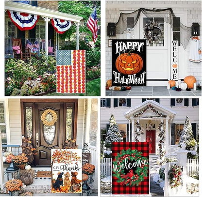 Seasonal Garden Flag Set of 12 Double Sided 12 x 18 Inch Small Yard Flag for Outside, Fall Give Thanks Christmas Valentine's Day Easter Outdoor Décor for All Seasons