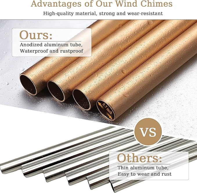 Soopau Wind Chimes for Outside, 30" Wooden Sympathy Wind Chimes Memorial Wind Chime for Loss of Loved One Mother Father, Sympathy Gift Home Decor Outdoor Garden Patio