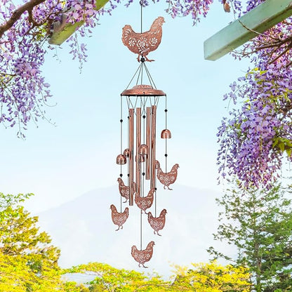 for Mom Chicken Wind Chimes for Outside,Chicken Gifts for Women/Men/Sympathy/Memorial Gifts/Birthday Festival Metal windchimes Outdoors/Indoors,Patio,Garden Decor,Home,Yard
