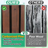 8.2ft Wooden Garden Pathway - Weather Resistant Carbonized Pine Roll Out Decorative Walkway, Boardwalk Pathway Pavers for Outside Stepping Stones Outdoor Flooring Patio Pool Backyard (Brown)