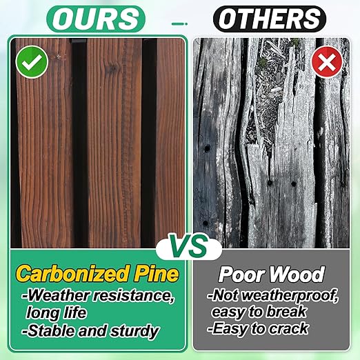 8.2ft Wooden Garden Pathway - Weather Resistant Carbonized Pine Roll Out Decorative Walkway, Boardwalk Pathway Pavers for Outside Stepping Stones Outdoor Flooring Patio Pool Backyard (Brown)