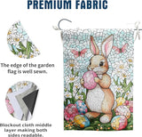 Easter Bunny Garden Flag Stained Glass Rabbit Flag Easter Egg Yard Flag for Outside 12x18 Double Sided Lily Spring Outdoor Flag Small