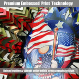 Sunflower American Flag Gnome Patriotic Wind Spinners Outdoor for Yard and Garden,12 Inch 3D Stainless Steel Metal Hanging Kinetic Wind Sculpture, Independence Day Decor Indoor Art