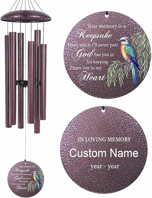 Personalized 30/36/45 inch Deep Tone Wind Chimes Memorial for Loss of Loved One, Mom, Dad, Sympathy Gifts for Loss Lover Remembrance Bereavement Funeral