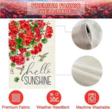 Baccessor Spring House Flag 28 x 40 Inch, Red Geranium Floral Double Sided Burlap Welcome Large Yard Flag Seasonal Holiday Lawn Proch Outdoor Outside Decor