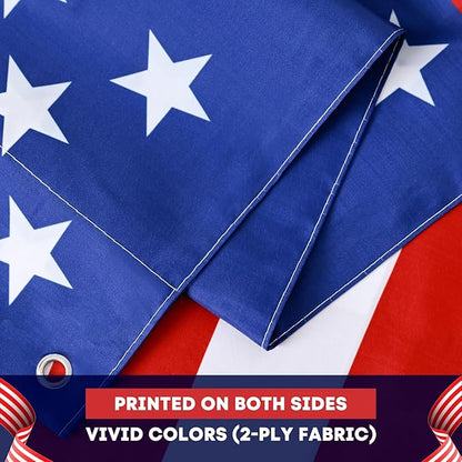 AVOIN colorlife Stars and Stripes US American Flag 3x5 FT Both Sides for Outside, 4th of July Patriotic Memorial Day Large House Flag Yard Outdoor Decoration