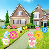 Amyhill 12 Pack Hello Spring Yard Decoration Outdoor Flower Garden Lawn Stake Signs with Stakes Waterproof Spring Garden Decor for Holiday Party Patio Lawn Walkway Outside(Fresh Style)