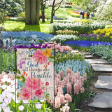 Artofy with God all Things are Possible Christian Home Decorative House Flag, Spring Summer Garden Yard Religious Outdoor Peony Flower, Inspirational Butterfly Outside Farmhouse Large Decor 28 x 40