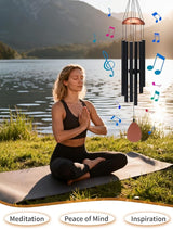 Large Alu Wind Chimes 37 Inch Zen Atmosohere A Gift for Mon Neighbor Suit for Garden Outdor Yoga Patio Decoration Unisex Black