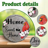 Sweet Home-Resin Stepping Stone,Outdoor Garden Pathway Decoration,Round Red Hummingbird Decorative Stone for Garden,Walkway Sculpture Yard Art for Patio,Home Decor