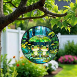 Frog Suncatcher, Stained Glass Frog Suncatcher Ornament, Frog Lovers Gift Ideas (Green)
