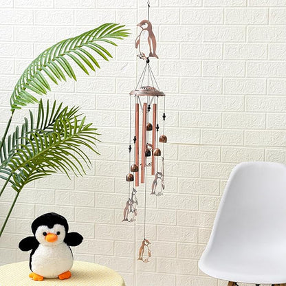 Briwooody Penguin Wind Chimes Decor for Outside Garden Penguin Gifts for Women 36 Inch Metal Windchimes with 4 Aluminum Tubes Memorial Wind Catcher Ornament for Patio Lawn Yard Lawn Housewarming Decor