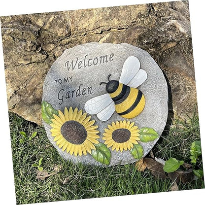 Milisten Outdoor Decorative Resin Stepping Stone Unique Footstep Design for Garden Pathway Weather-Resistant Accent for Lawn and Patio Decor and Sunflower Theme