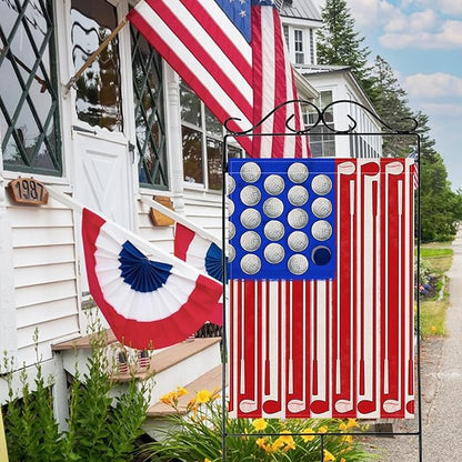 Artofy 4th of July Golf Ball Patriotic Large Decorative House Flag, America USA Golf Club Red Blue White Yard Garden Outside Decor, American Independence Day Outdoor Home Decoration Double Sided 28x40