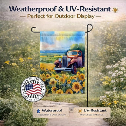 Caroline's Treasures Kansas Sunflowers in Watercolor Garden Flag Mailbox Flag Decorative Yard Flag Banner Outside Patio Artwork Yard Flower Beds, Garden Size, Multicolor