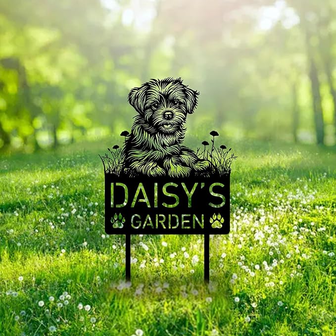 Custom Glen of Imaal Terrier Metal Memorial Garden Stake Personalized Pet Grave Marker Name Sign Remembrance Stake Decor Sympathy Dog Loss,Outdoor Statues for Yard Garden Lawn Patio Pathway Grave.