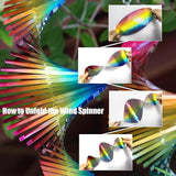 2pcs in Set Gradient Rainbow Helix Metal Wind Spinners for Yard and Garden,12 Inch 3D Stainless Steel Hanging Kinetic Yard Art Wind Sculpture Decor Outdoor Indoor (Warm Pattern)