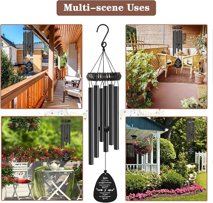 Soopau Memorial Gifts for Loss of Sister, Wind Chimes for Loss of Sister, Loss of Sister Sympathy Gifts, Bereavement Remembrance Funeral Grief Gifts for Loss of A Loved Sister