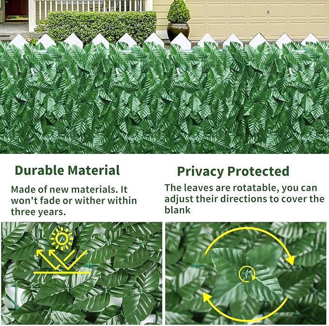 120x40inch Artificial Ivy Privacy Fence Wall Screen, Faux Greenery Backdrop Ivy Vine Leaf Hedges Fence Panels for Patio, Balcony, Garden, Backyard Indoor Outdoor Decor