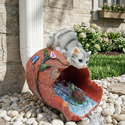 Cat Gutter Downspout Extender Statue, Funny Garden Statue Ornament, Decor Downspout Diverter, Perfect Rain Diverter for 3"x4" Downspouts, Eco-Friendly Resin, Ideal Outdoor Decor Gift