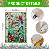 Spring Summer Butterfly House Flag 28x40 Inch Double Sided, Stained Glass Floral Butterfly Outdoor Flag, Colorful Flower Large Yard Lawn Porch Patio Farmhouse Garden Decor