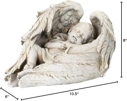 Joseph's Studio by Roman - 6" H Baby Sleeping in Angel Wings Garden Statue, Outdoor Decor, Religious Gifts, Mothers Day