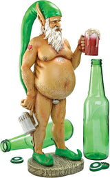 Design Toscano QM14020 Garden Gnome Statue - Otto Fully Krausened Elf Gnome - Naughty Gnomes - Drunk Gnome Statue full color