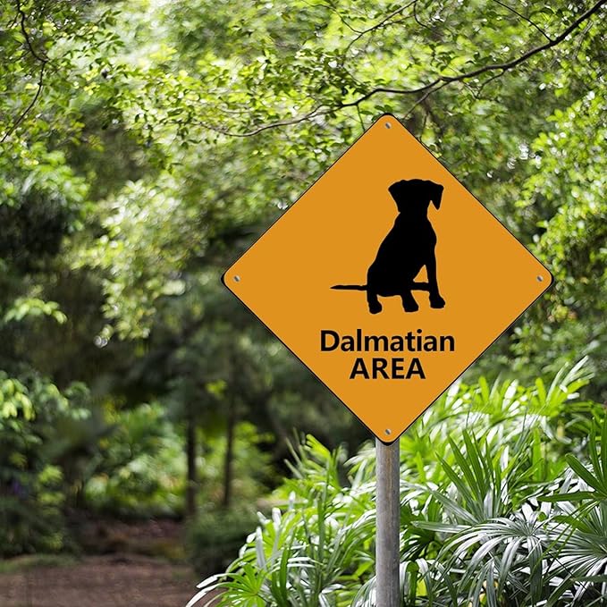Dalmatian Crossing Xing Sign Beware of Dalmatian Dog Metal Sign Dalmatian Funny Warning Sign Crossing Zone Sign for Farm Yard Front Door Indoor Outdoor Street Sign 10x10in