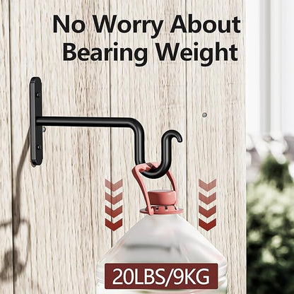 6 Inch Hanging Plant Brackets - 2 Pack Plant Hook for Hanging Plants, Plant Hanger for Hanging Bird Feeders, Flower Baskets, Wind Chimes, Lanterns, Indoor or Outdoor.