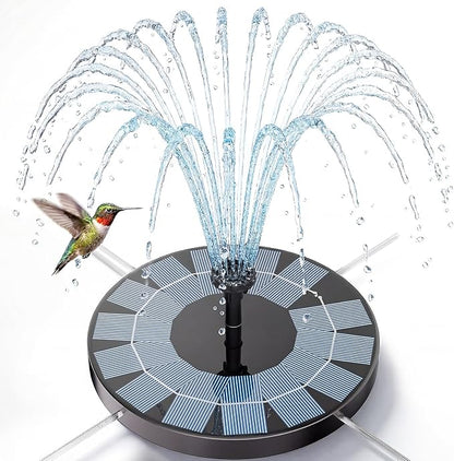 AISITIN 2.5W Solar Bird Bath Fountain Pump, Solar Fountain for Bird Bath with 6 Nozzles, 6.7" Solar Powered Water Pump for Garden, Ponds, Pool, Fish Tank, Aquarium and Outdoor