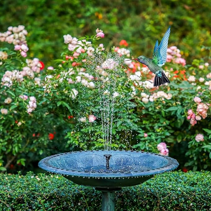 HEERTTOGO 1Pc 1.5W Solar Fountain Pump, Bird Bath Pump With 8 Nozzles, Suitable For Ponds, Swimming Pools, Gardens, Outdoor Use, Garden Decoration Accessories Floating Solar Water Pump