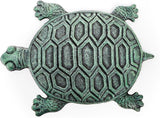 Lawei Cast Iron Turtle Stepping Stone, Sturdy Metal Stepping Mat for Front Door, Garden, Lawn and Yard, Verdigris Tortoise Decorative Stone Path Paver for Outdoor Walkway, 12.5 x9.4 Inch