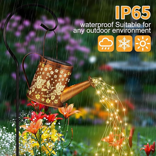Solar Watering Can Light, Solar Powered Hanging Lantern Landscape Lights, Decorative Garden for Yard Waterproof Garden Decor, Gifts for Mom, Grandma（02-Hummingbird）