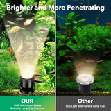 POPOSOAP Solar Pond Lights, 3-in-1 Warm White Underwater Pond Lights, IP68 Waterproof LED Landscape Spotlights for for Pond, Garden, Patio, Fountain, Pool, Waterfall Decoration(3 Head Lamp)-P63H