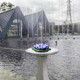 Pond Fountains for Small Ponds Bird Bath Fountains with 6 Nozzles Free Standing Floating Lotus Solar Fountains Outdoor Solar Bird Bath Fountain Pump for Fish Tank,Pool,Patio,Garden,Pond Decor