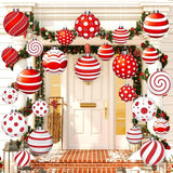 Huwena 24 Pcs Christmas Outdoor Decorations Hanging Ornaments Christmas Yard Signs Double Sided Lawn Decorations for Xmas Party Porch Lawn Decor (Fresh Style)