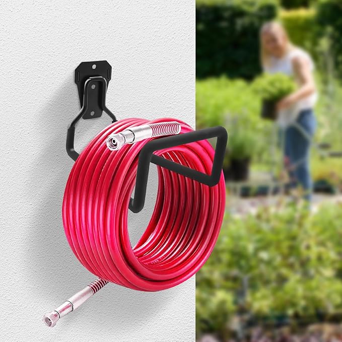 Heavy Duty wall Hooks, Garage Tool Hooks, Bicycle wall Hangers, Garden Tool Hooks, Hose Hooks, Suitable for Hanging Gardening Tools, ladders, Hoses, Bicycles, and Other Items(1 Black)