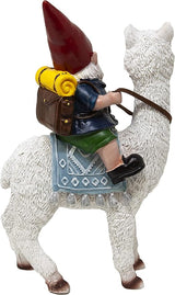 Funny Guy Mugs Gnome and a Llama Statue- Indoor/Outdoor Garden Gnome Sculpture for Patio, Yard or Lawn