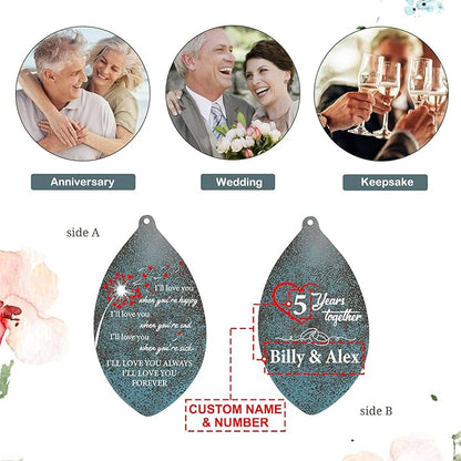 Personalized 20th Anniversary Wind Chimes, Custom for Wife Husband, Deep Tone Wind Chimes Happy Wedding Memory Day, 20th 50th Memory Day Gifts(Produced in USA)