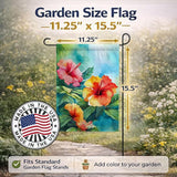 Caroline's Treasures Hawaii Hawaiian Hibiscus in Watercolor Garden Flag Mailbox Flag Decorative Yard Flag Banner Outside Patio Artwork Yard Flower Beds, Garden Size, Multicolor
