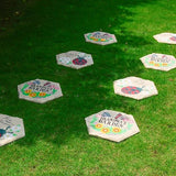 4Pcs Hexagon Butterfly Stepping Stone Outdoor Garden Walkway, Durable Plastic Pavers for Patio, Pathway, and Landscaping, Weatherproof Stepping Stone with Ground Stakes for Easy Installation