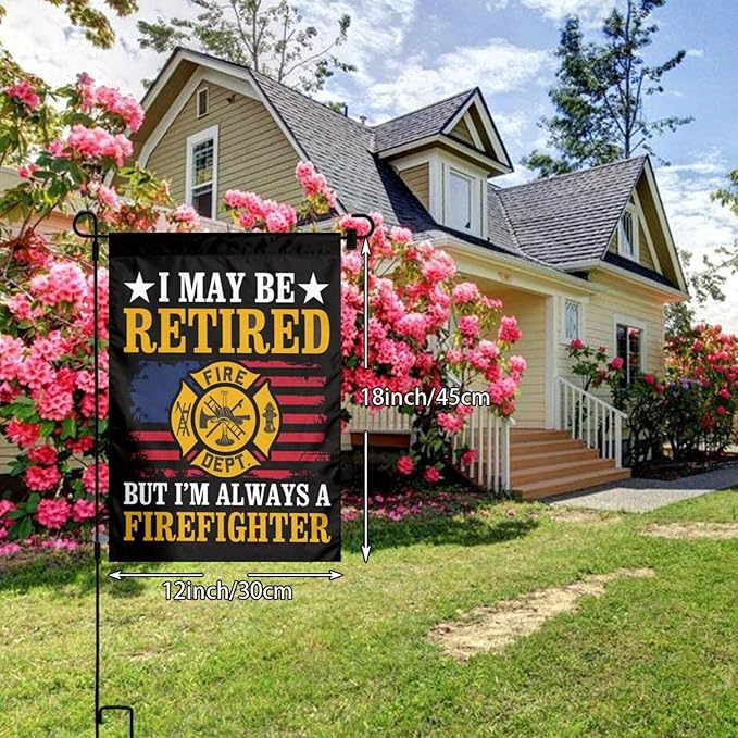 Firefighter Flag Garden Flag Double Sided Vertical 12×18 Inch Banners Double Sided For Lawn Patio Yard Garden Home Outdoor Decor -1