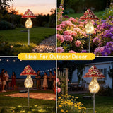 LOVERUIS Mushroom Garden Decor for Outside with Cracked Ball Waterproof Metal Stake Outdoor Yard Patio Decor, Gifts for Women, Mom, Grandma (ARS-Mushroom)