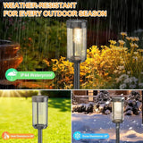 EXCMARK 12 Pack Outdoor Solar Lights Waterproof for Yard Garden Walkway Pathway Lawn Decorative Contemporary Landscape Lighting. (Warm White Light, 12)